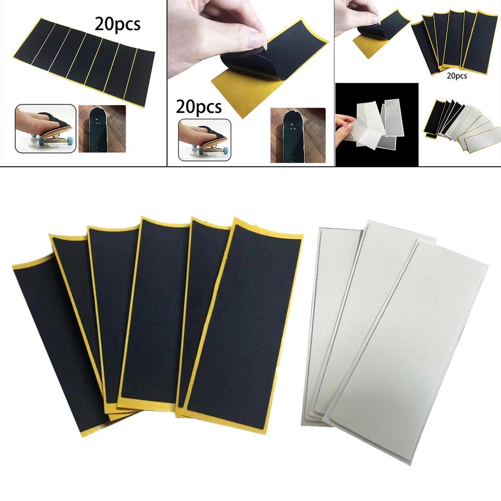 20 Pieces Professional Fingerboard Tape Skateboard Foam Tape Stickers for