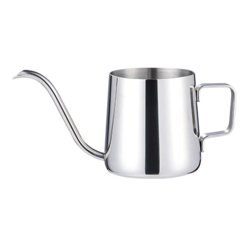 FAROL Coffee Pot, Stainless Steel, Silver, Narrow-Mouth Gooseneck, Commercial Use (Silver, 250ml)