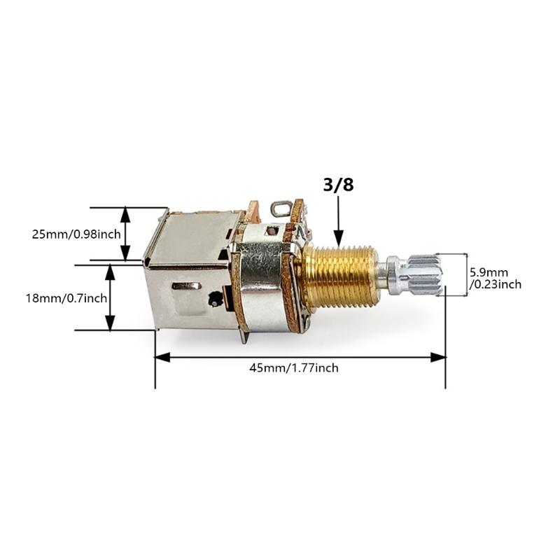 Guitar Potentiometer Switch Pots A500K/B500K Push Pull Guitar Control Pots Volumes Potentiometers Switch Pots Easy To Use