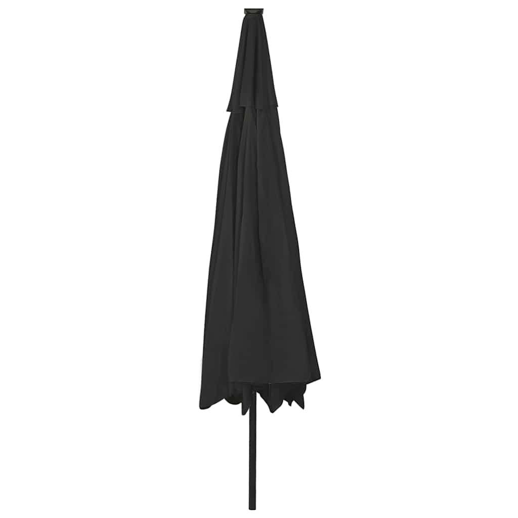 LED Illuminated Sun Umbrella 400 cm Black