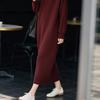 60314 Winter Knit Hooded Long Dress - Plus Size, Loose Fit, Long Sleeve, Over-the-Knee, Stylish for Autumn and Winter