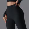 Nahtlose High-Waist Yoga-Hose mit Po-Lifting für Damen - Unifarbene Fitness- und Laufbekleidung