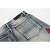 Amiri Trendy American Style Internet Famous Jeans with Fabric Patches, Torn Holes, Embroidery, Casual Trendy High Street Pants