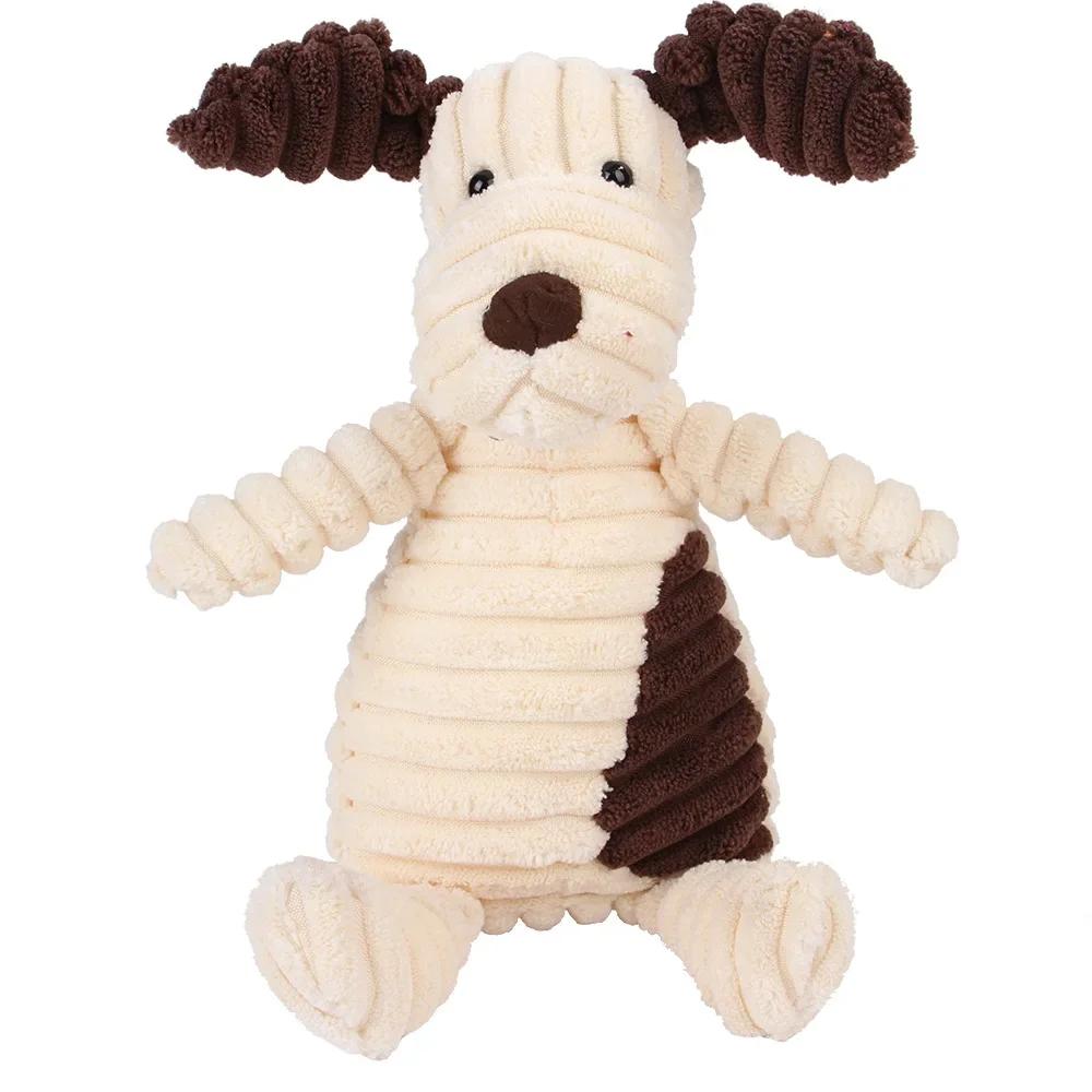 Durable Dog Chew Toys for Aggressive Chewers Large Dogs Interactive Squeaky Plush Monkey Pig Puppy Teething Molar Cleaning