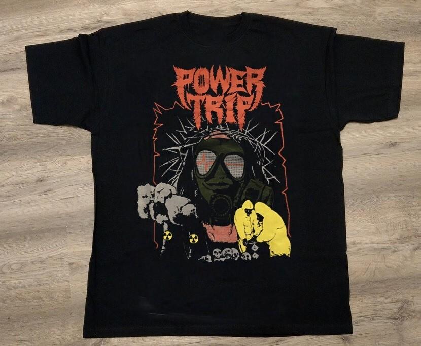 POWER TRIP Band Full  1side T Shirt Short Sleeve Unisex T-Shirt XXL