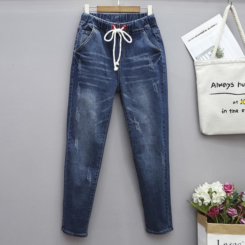 High Waist Women's Fashion Casual Jeans Boyfriend Denim Jeans Pencil Feet Pants