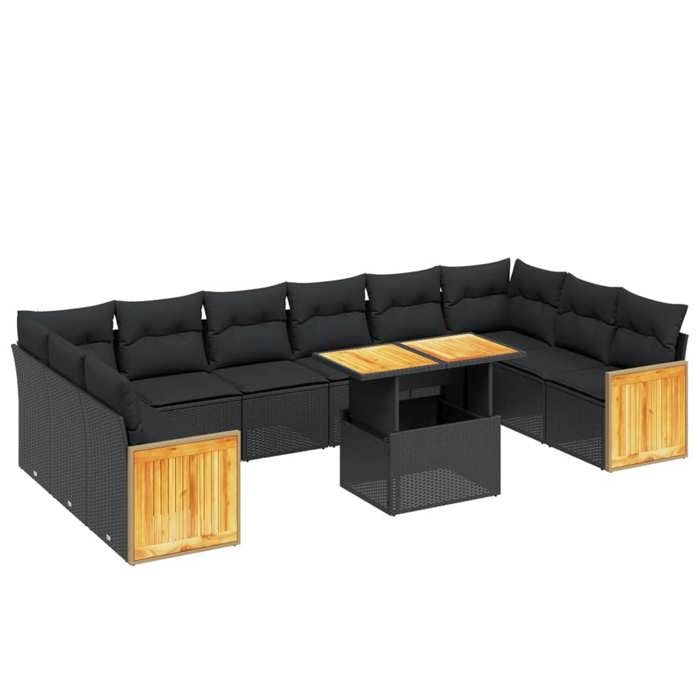 VidaXL Garden Lounge Set with Cushions 5 Pcs, Patio Sofas, Patio Furniture Set, Outdoor Furniture, Black 3257212