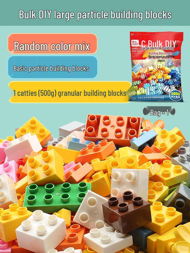 

Feile Large Particle Building Blocks, 1 Pound Mixed Pack with Slide Components for DIY Construction.