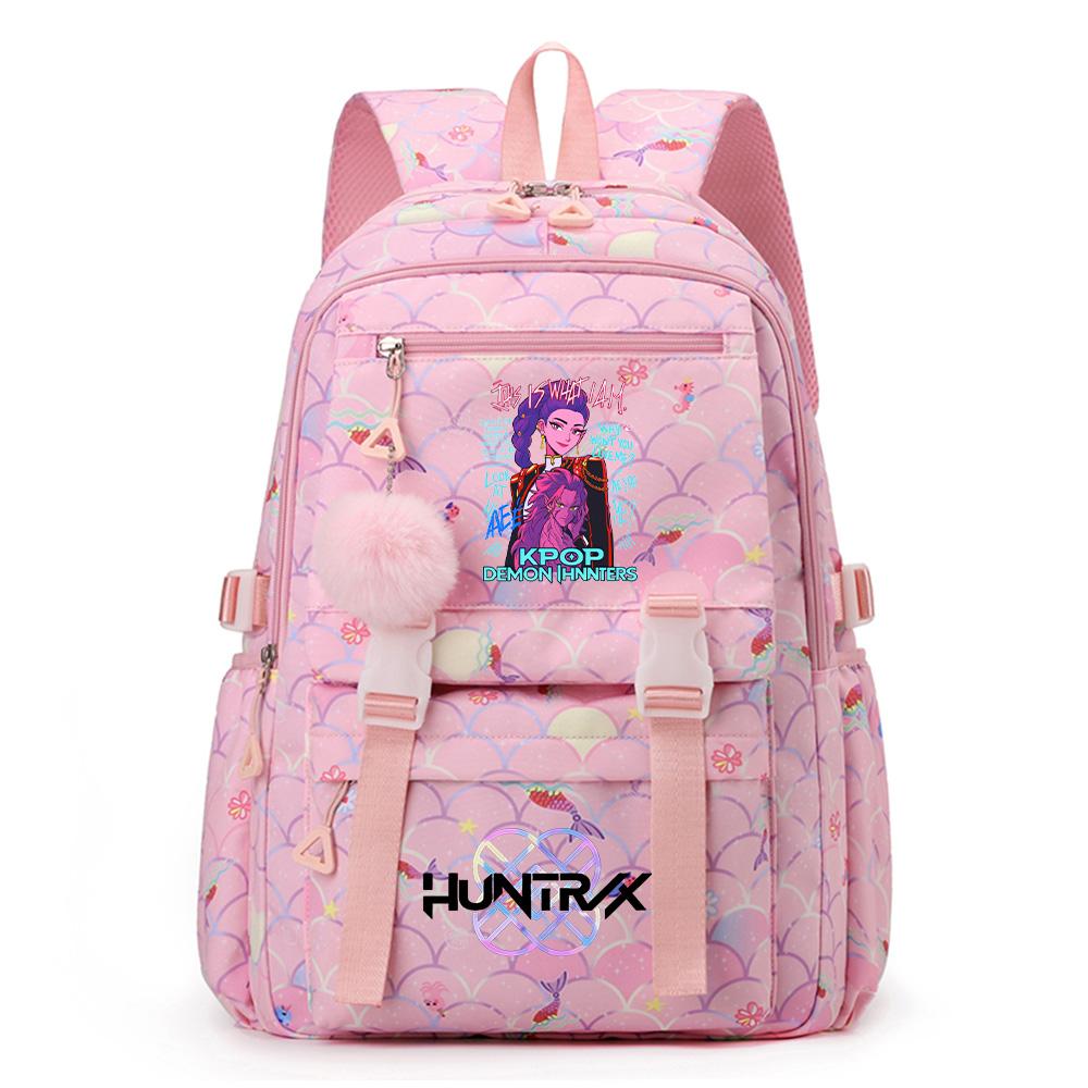 Anime K-Pop Demon Hunters Printed Backpack Large Capacity Bookbag Student Boy Girl Schoolbag Outdoor Large Capacity Waterproof Laptop Travel Bag