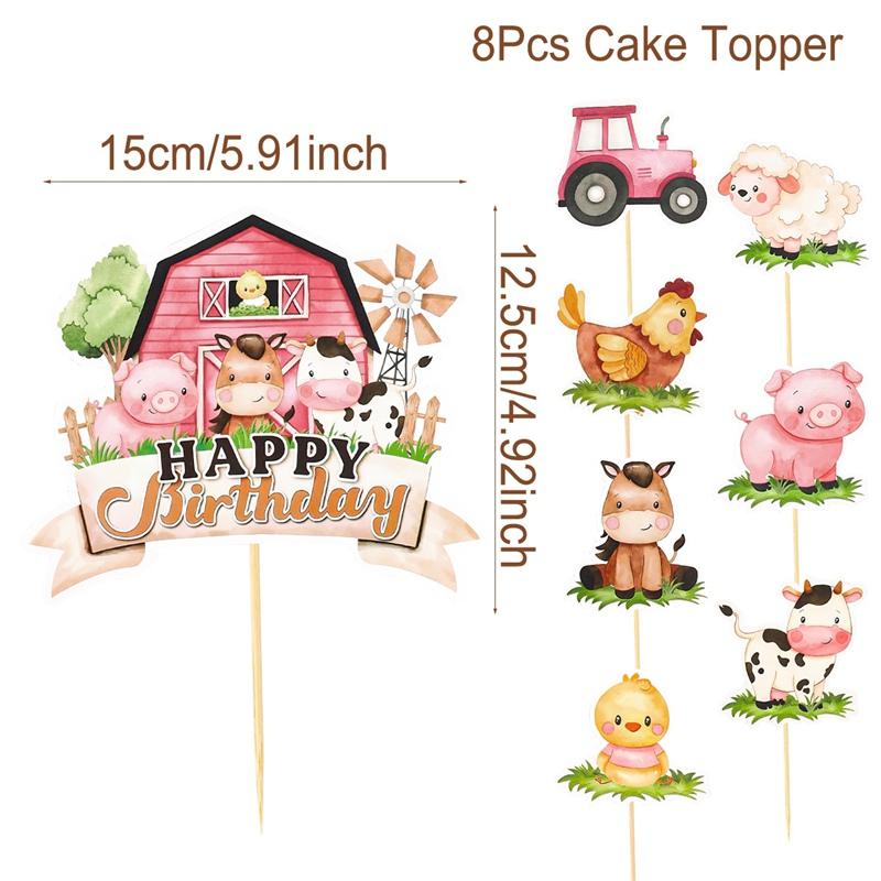 Jungle Animal Happy Birthday Cake Toppers Birthday Cake Decorations for Animal Theme Jungle Birthday Baby Shower Party Supplies