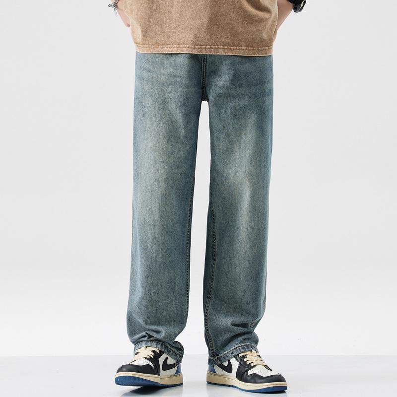 

Jeans men s American high street new autumn and winter loose trendy brand straight versatile youth men s pants European and American 42 світло-синій колір
