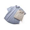 Men's Summer Short Sleeve Shirts Comfortable Breathable Pure Cotton Top Artistic Stripe Loose Casual Trendy Half Sleeve Shirt