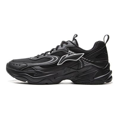 Li Ning Sports Lifestyle Series Synthetic Leather Classic Casual Low-Top Dad Shoes Men Sneakers Black AGCV433-3