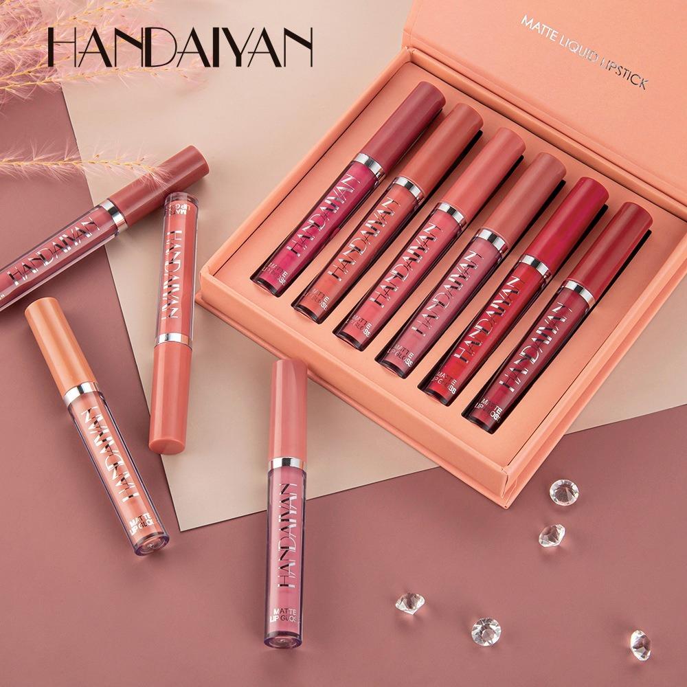 6pcs/Set Sexy Velvet Matte Liquid Lipstick Waterproof Long Lasting Nude Lip Gloss Kit Makeup Gift