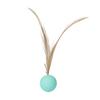 Cat Bouncy Ball Toy Silicone Ball Cat Chew Toy with Feathers Interactive Quiet Rolling Ball for Indoor Cats Biting Chewing Chasing