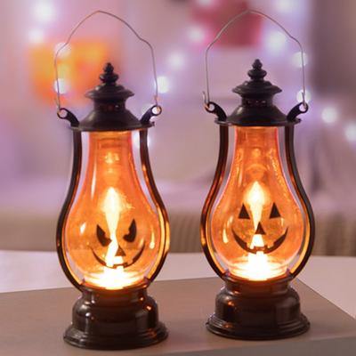 Expression Ghost Lantern Light Hanging Small Oil Lamp Portable LED Pumpkin Lantern  Home Decoration