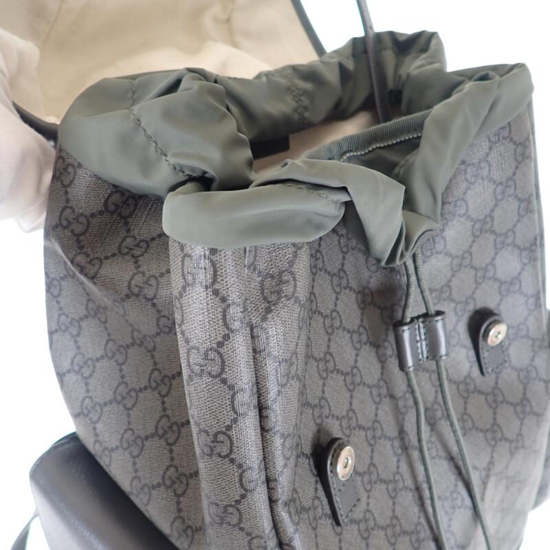Gucci 598140_FABHU_8863 Backpack Â· Daypack Gray/black GG Supreme Canvas Mens