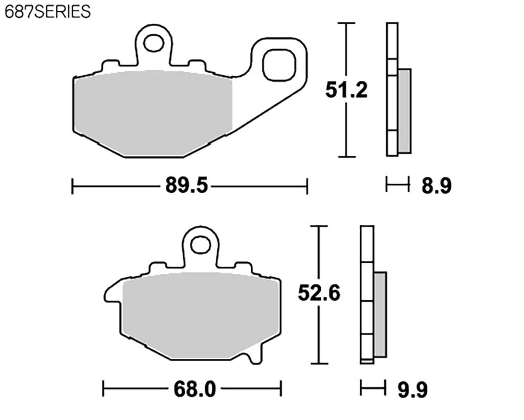 KITACO SBS Brake Pad 687LS Sinter Metal NINJA400R NINJA400 Zephyr Kai ZRX400 NINJA1000 ZX-6R ZX-9R ZX-10R Etc. 777-0687030