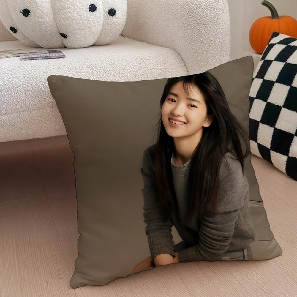 Talented Korean Beautiful Actress KKim Taeri Cushion Cover Throw Pillow Cover Hidden Button Durable Polyester Chair Cushion