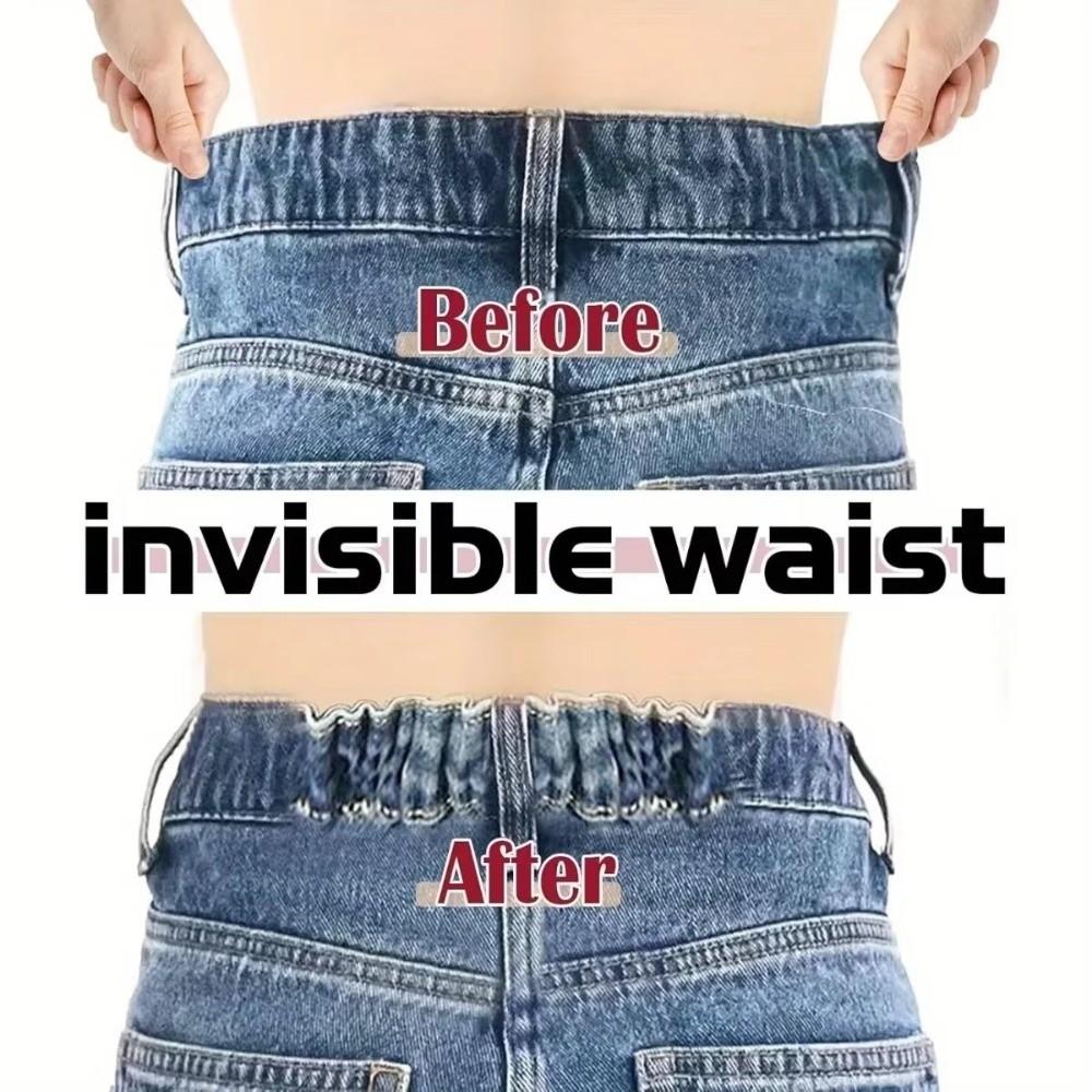 No-Sew Invisible Belt Tightener Set Adjustable Elastic Waist Band Women Men Jean Pant