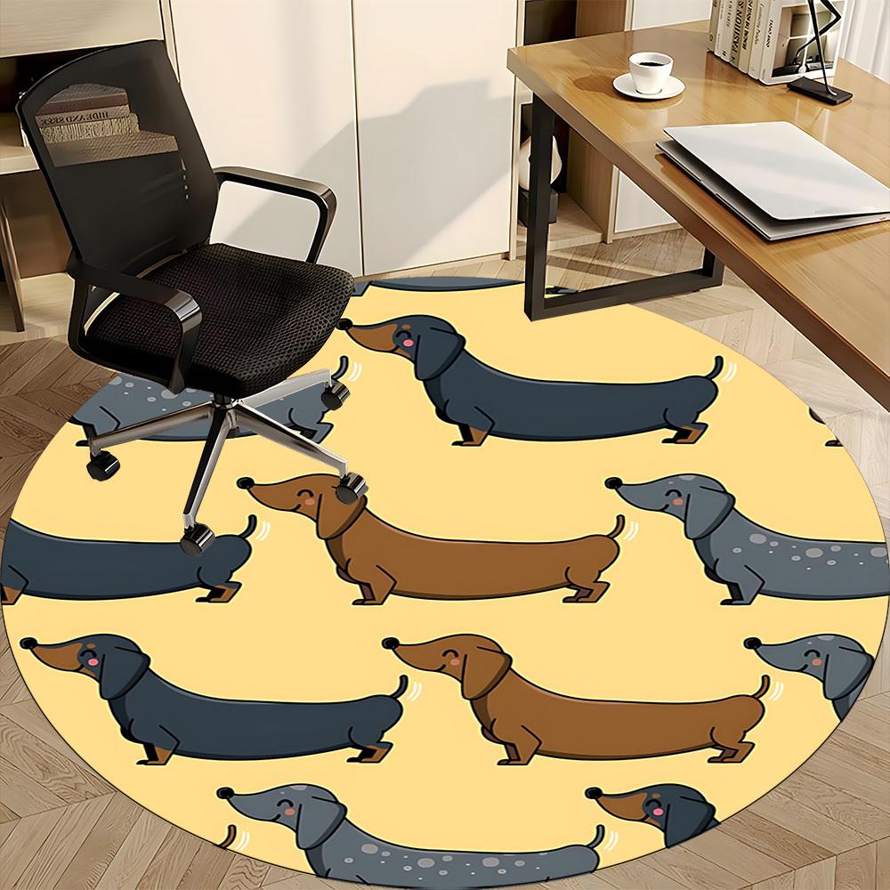 1pc Dachshund Pattern Chair Carpet for Office, Non-slip, Soft and Durable Office Rug, Perfect for Office Yy260131032