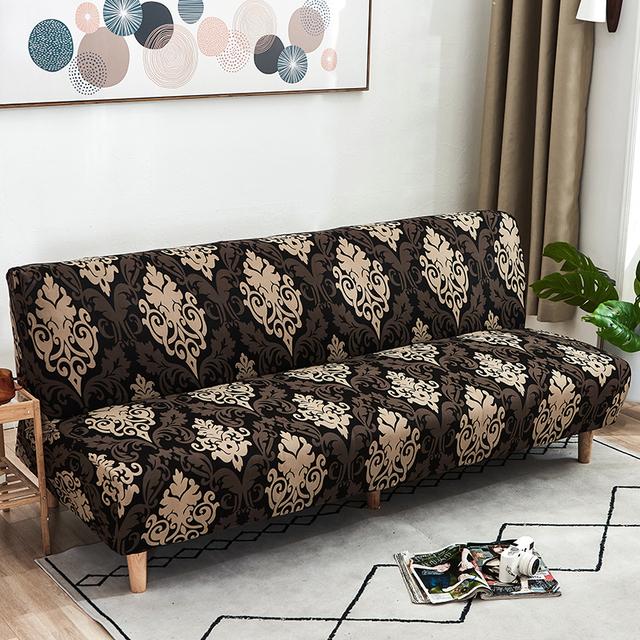 Modern Print Sofa Bed Covers Armless Sofa Cover For Living Room Folding Sofa Elastic Couch Covers Futon Cover For Home Use Hotel