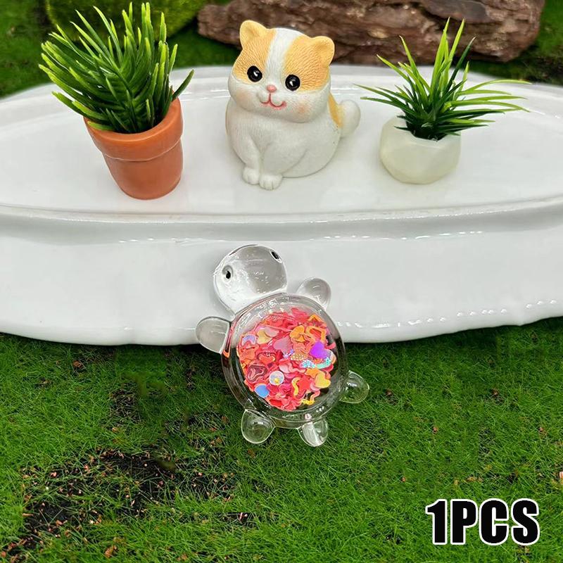 1ks Roztomilé průhledné svítící třpytky Velká želva Diy Trendy Play Doplňky Krémový gel Přívěsek taška na klíče