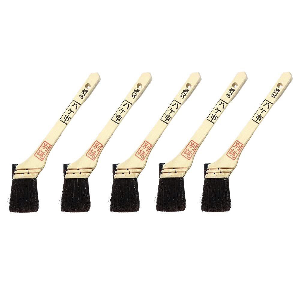 Hakeichi Black Hair Brushes for Premium Black Set of for Rust Prevention On Iron and Ship Bottom Paint Custom-Made Oil-Based Paints, Horsehair, 30mm,