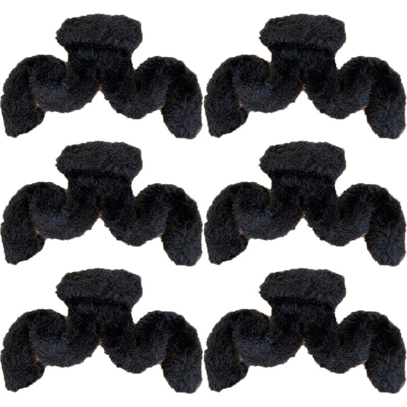 Oversized Plush Hair Clip Women Autumn Winter Wavy Hair Shark Clip Elegant Hair Accessories