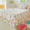 Printed Bed Skirt with Pillowcase Queen Size Bed Cover Set Ruffles Mattress Protector Home Bed Linen Soft Bedspread Jupe De Lit