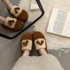 Koreanische Version Herbst und Winter neue Schleife Lammwollschuhe Damen tragen Samt flache Slipper vielseitige Doudou-Schuhe