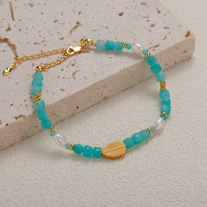 S925 Sterling Silver Natural Tianhe Stone Pearl Colored Treasure Bracelet Women'S Fashion Handmade Beaded Chain Xiaohongshu