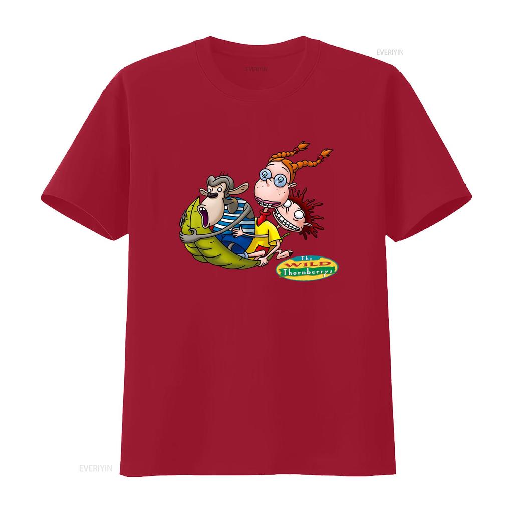 Wild Thornberrys Eliza Darwin Donny On Leaf Cartoon Print T Shirt for S 2Xl Royal Blue Vintage Washed Graphic Stylish Unisex