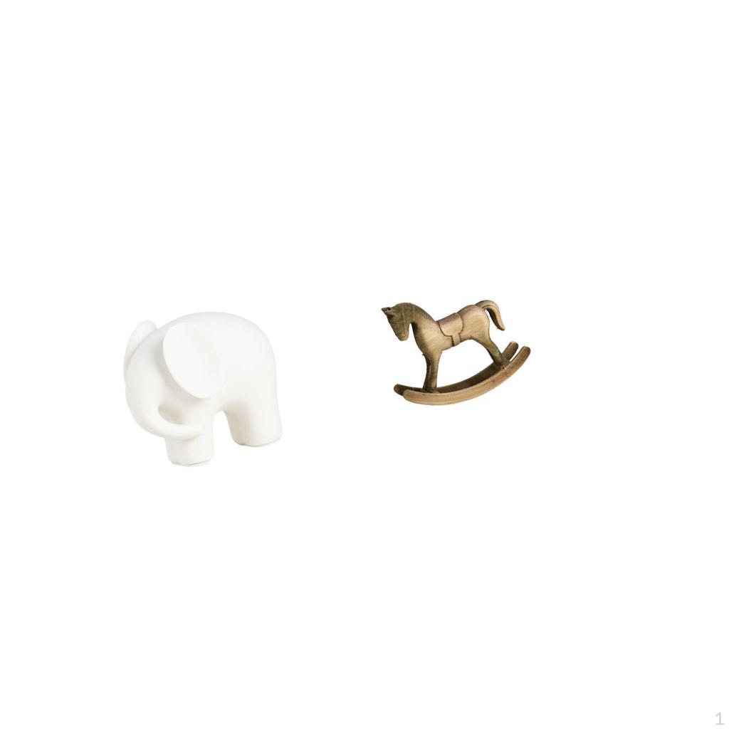 Ceramic Elephant Statue Animal Sculpture Figure Collection Collectible Figurine with Artistic Retro