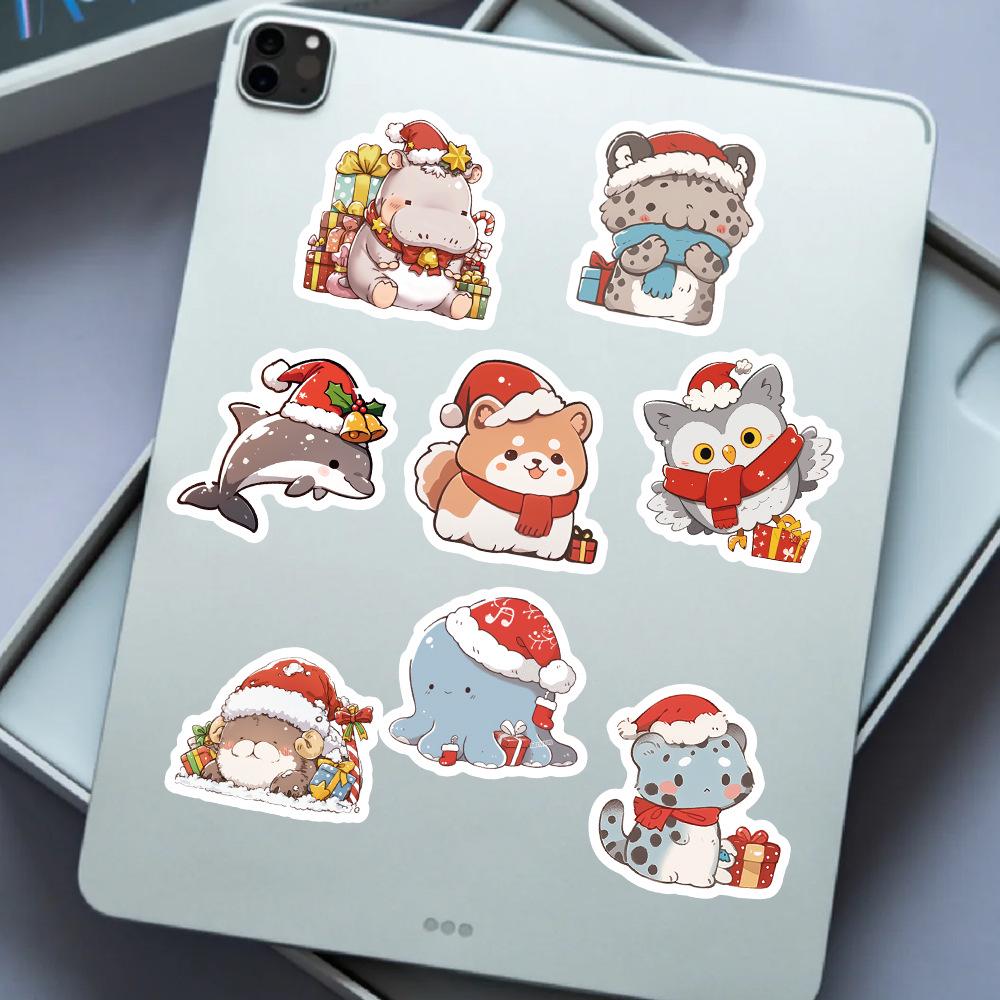 103 Cute Cartoon Animal Christmas Stickers for Envelopes, Gift Bags, and Water Cups