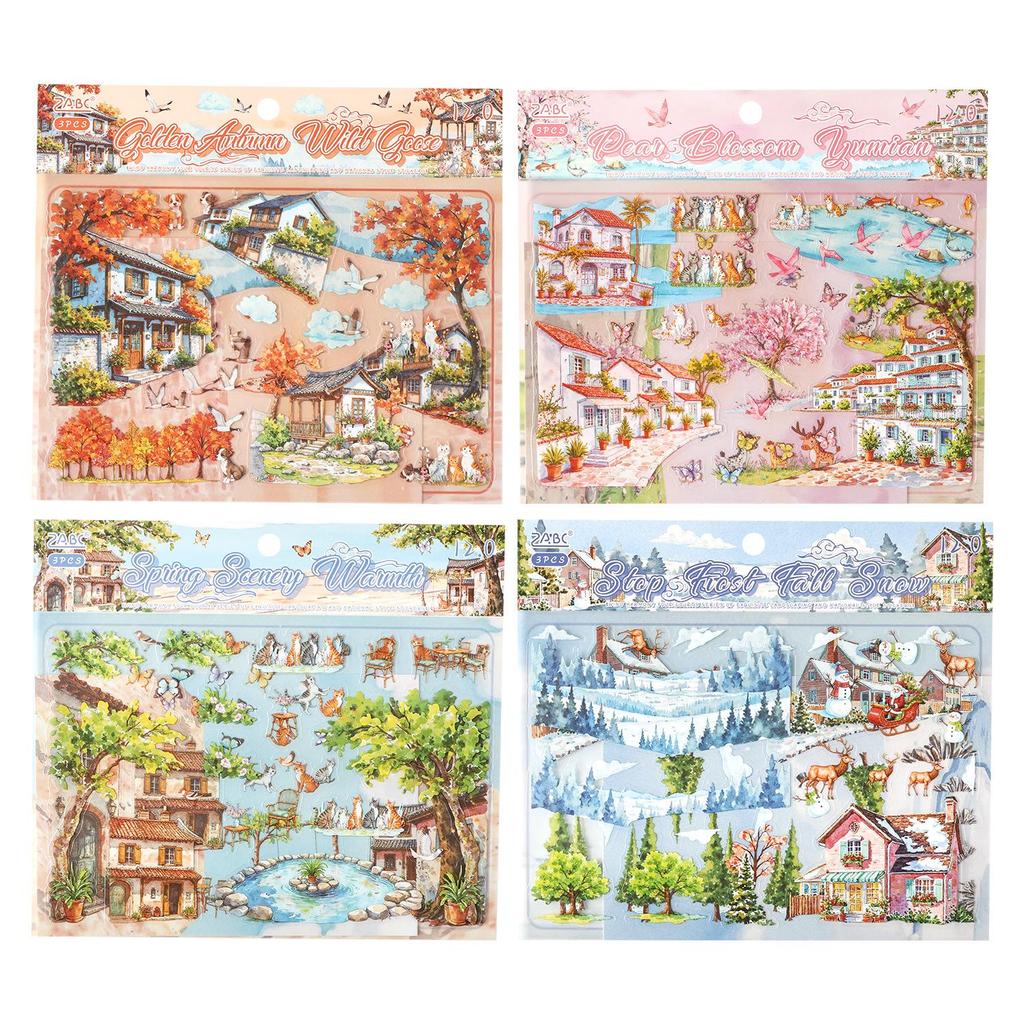 Yuezhen Fenghe Four Courtyards 3D Children's Scenery Stickers