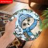 Russian Wooden Christmas Sign with Owl Pattern, Navidad Round Sign for Front Door, Wall Hanging Decor, Ideal Christmas Gift for Friend & Family