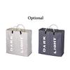 Collapsable 2-section Laundry Bag Foldable Laundry Hamper Durable Oxford Fabric Laundry Basket Clothes Sorter with Alloy Handle