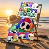 Dandy's World Print Beach Towel Design, Soft, Lightweight. for Home Bathroom, Spa, Pool, Yoga, Surfing, Camping, Gift for Family, Friend