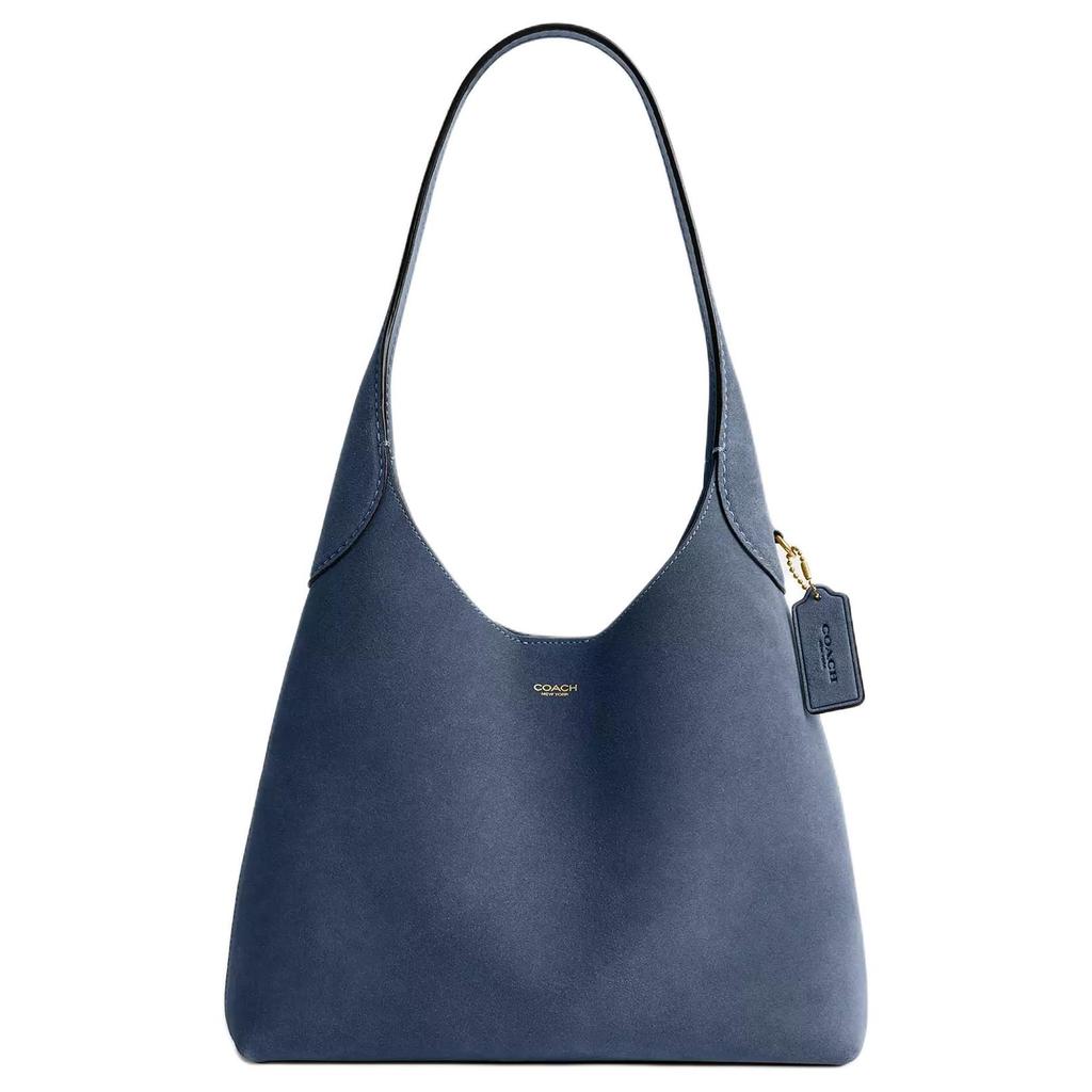 COACH Brooklyn Cow Leather Shoulder Bag Small Women's Denim Blue CW637-B4LD
