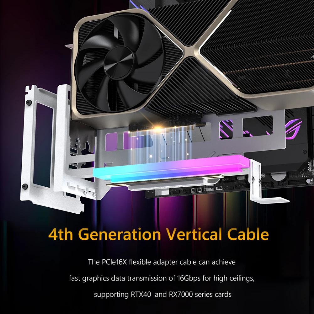 Universal Vertical GPU Holder PCIe 4.0 x16 Kit Riser ATX Case 5V 3PIN ARGB Video Card Holder Graphics Card Steering Bracket