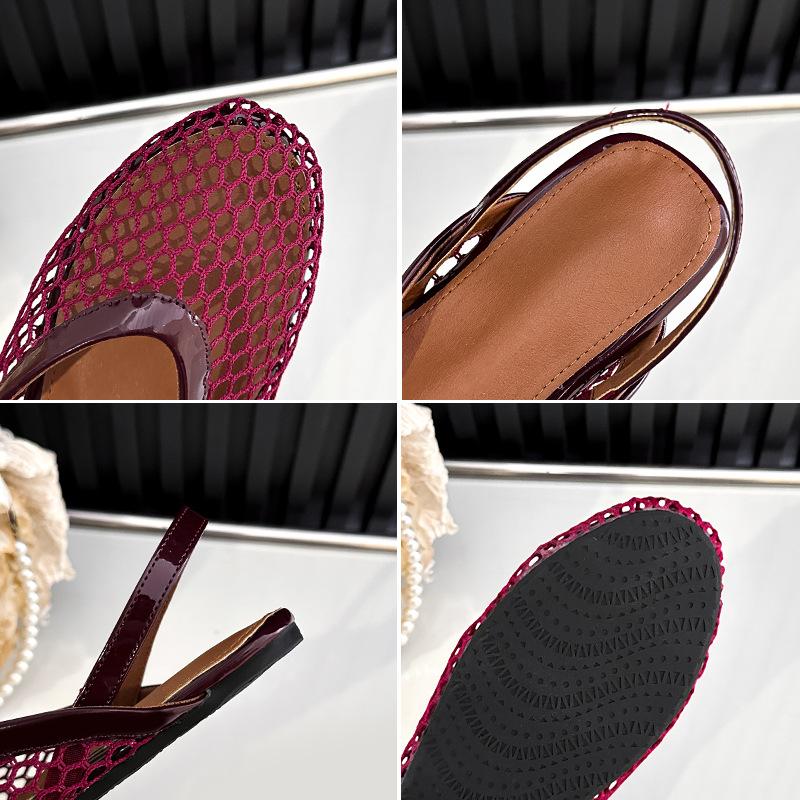 Scarpe Piatte Slingback da Donna Punta Tonda Chiusa Ballerine Estive Casual Scarpe Sandalo a Rete da Donna Scarpe Ballerina Comode Rete Antiscivolo Scarpe Eleganti