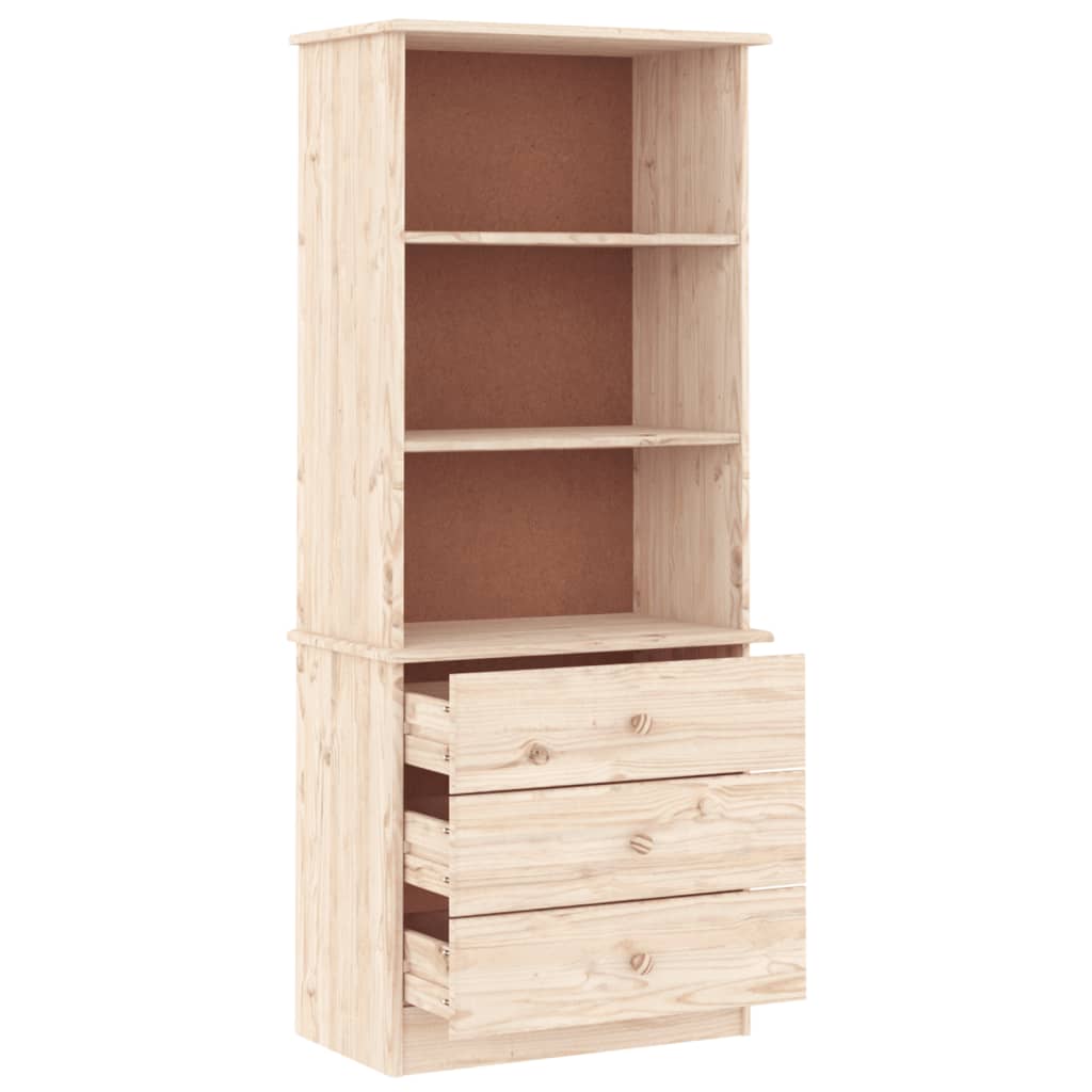ALTA Bookshelf with Drawers 60 x 35 x 142 cm Solid Pine Wood