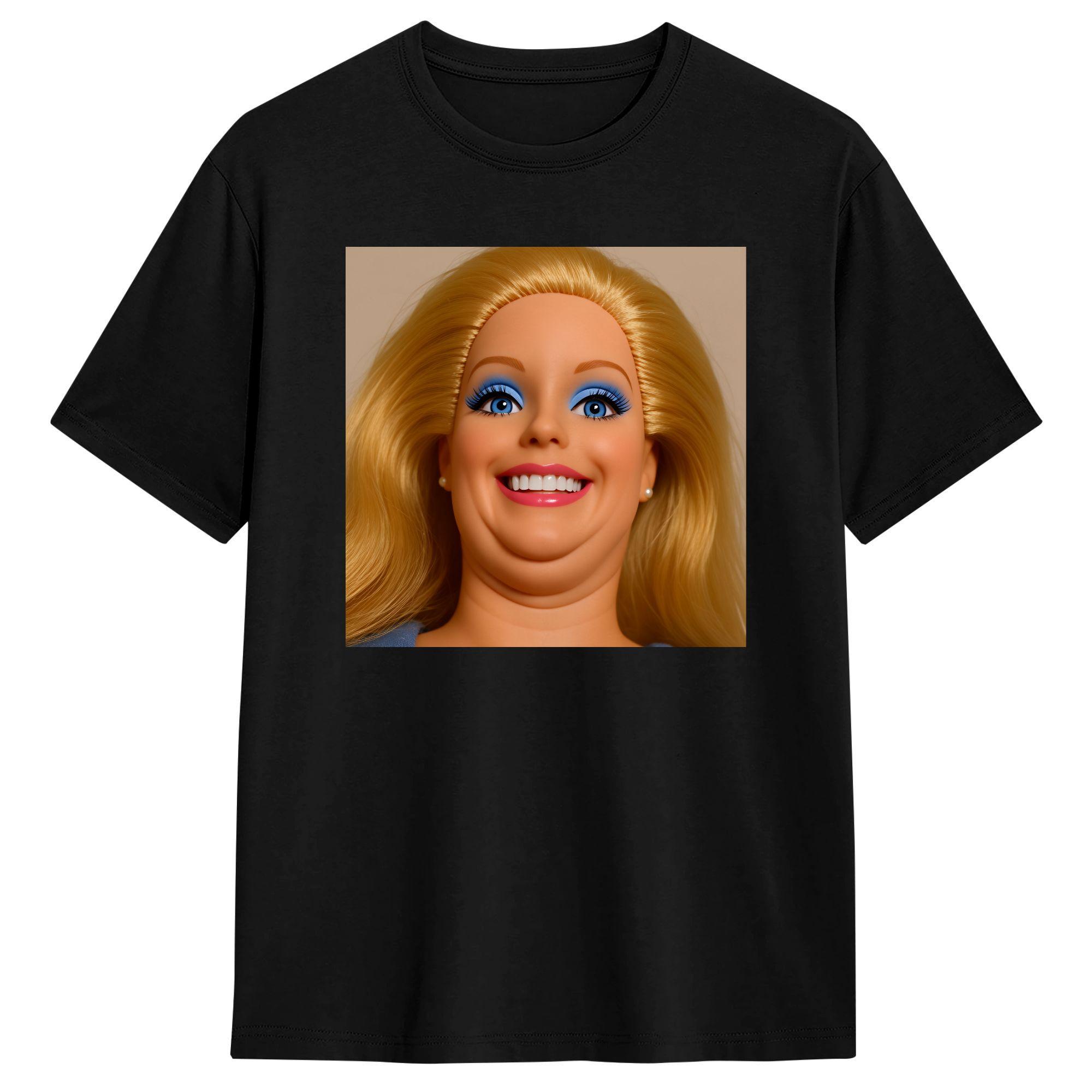 Distressed Doll Face Meme Cotton T Shirt For Adult Summer Y2K Funny T Shirts Hipster Tee Shirt Oversized Cheap Tops M