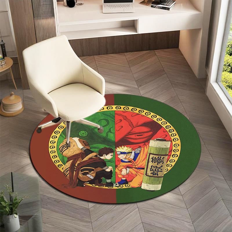 Famous Cartoon NARUTO Protagonist Uzumaki Naruto Round Carpet Soft Home Decoration Anti-slip Door Mat Outdoor Picnic Mat Carpet M7