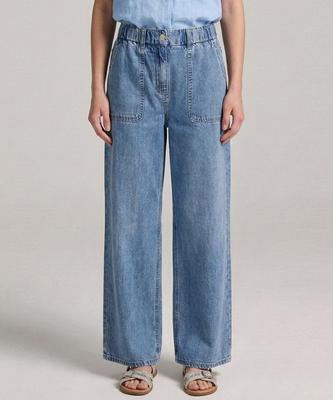 MESENSE Elastic Waist Washed Wide Denim Pants_Mb44Dpm206Z