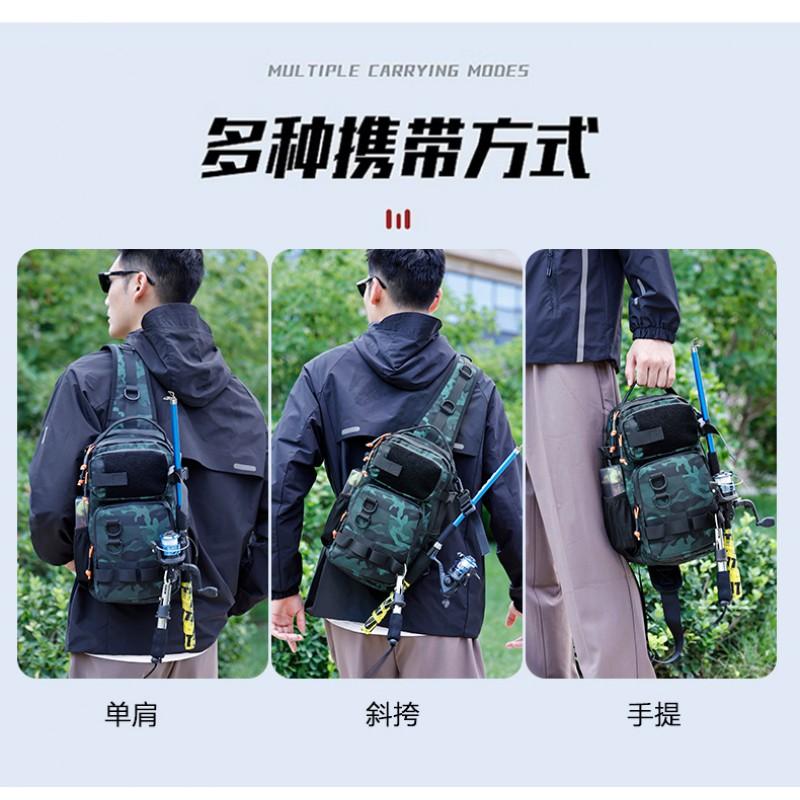 Lightweight Crossbody Fishing Tackle Bag Outdoor Hiking Camping Cycling Travel With Waterproof Design