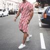 Summer Street Men's Daily Casual Fashion Loose Comfort Short Sleeve Outdoor Trend Sports Shorts Novelty Stripe Printing