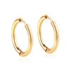 2 Piezas Pendientes de Aros Simples para Hombre Color Negro Acero Inoxidable Pendiente de Clip para Hombre Mujer Rock Hiphop Círculo Joyería para Perforación de Oreja