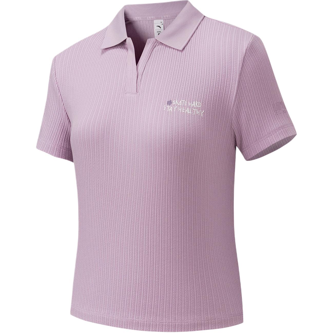 Anta Slim Fit Letter V-Neck Short Sleeve Polo Shirt Women tops 162628127-2 M